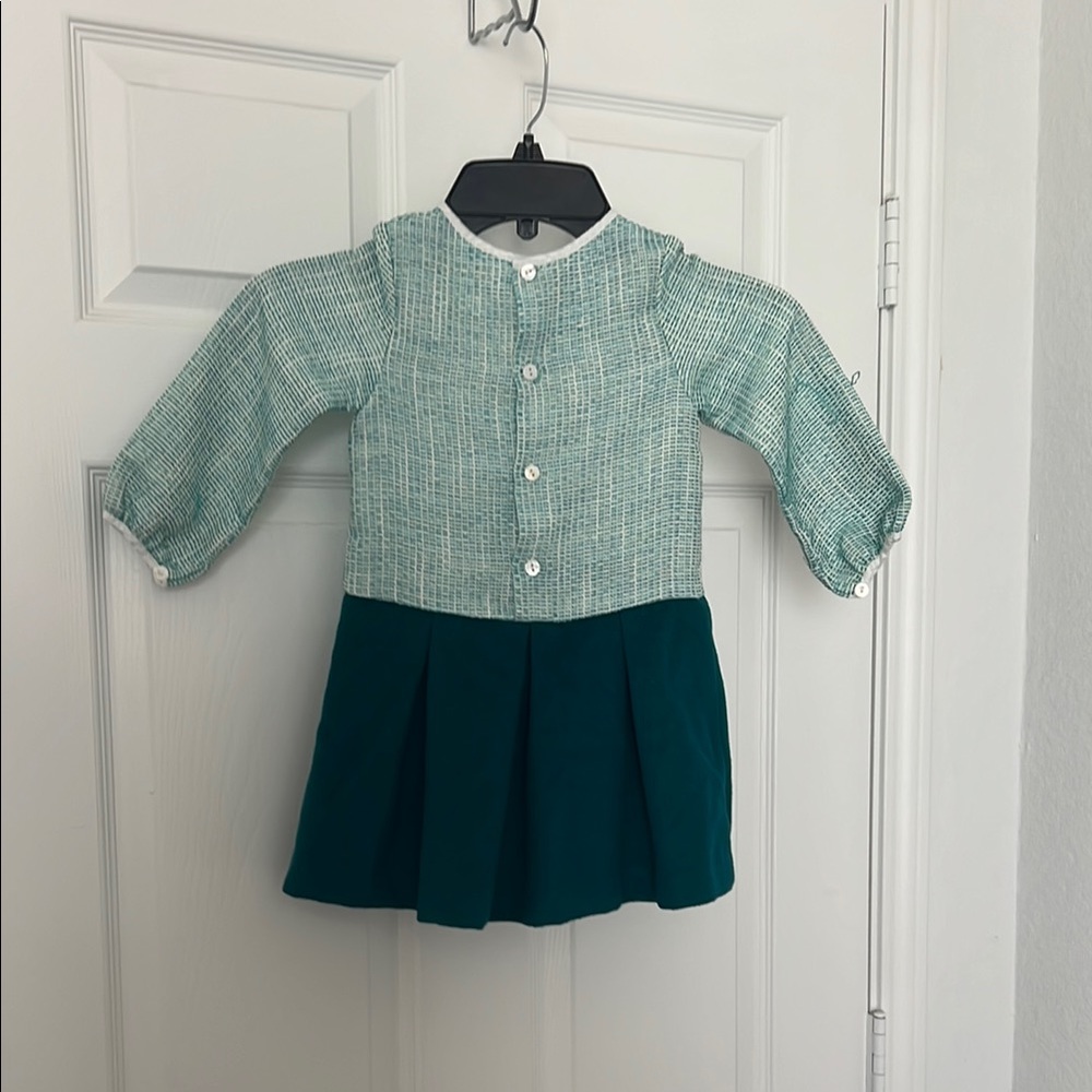 Turquoise Long-Sleeve Dress for Kids